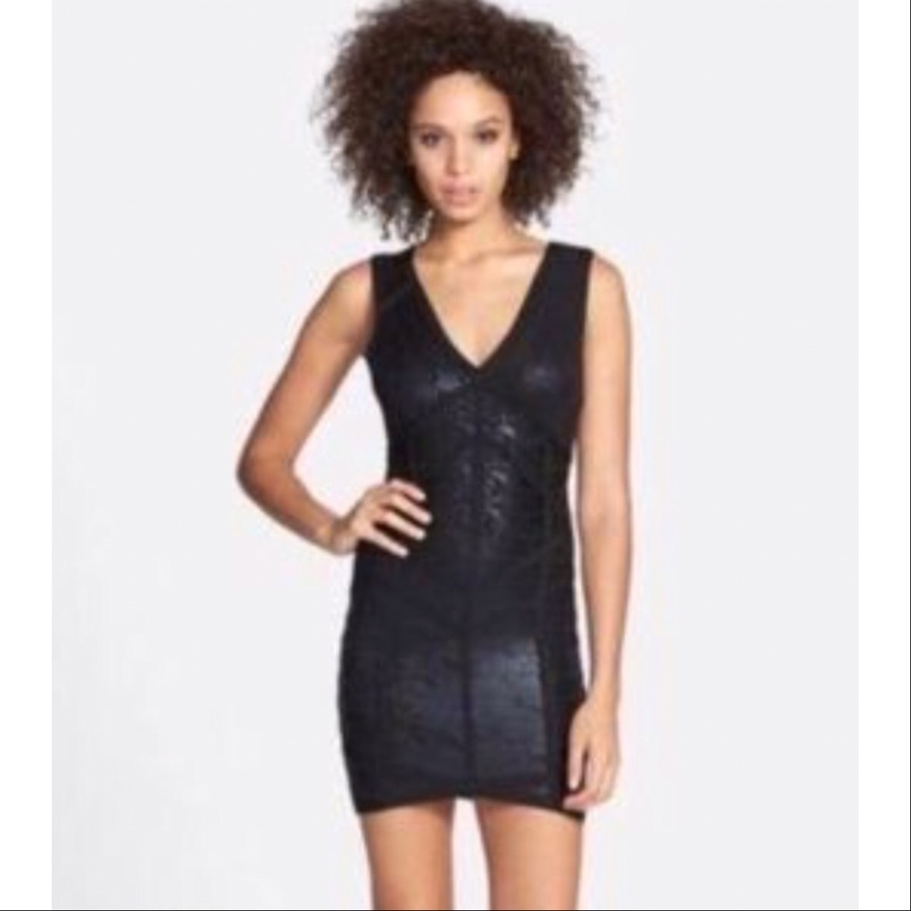 Lark painted black bodycon dress NWOT